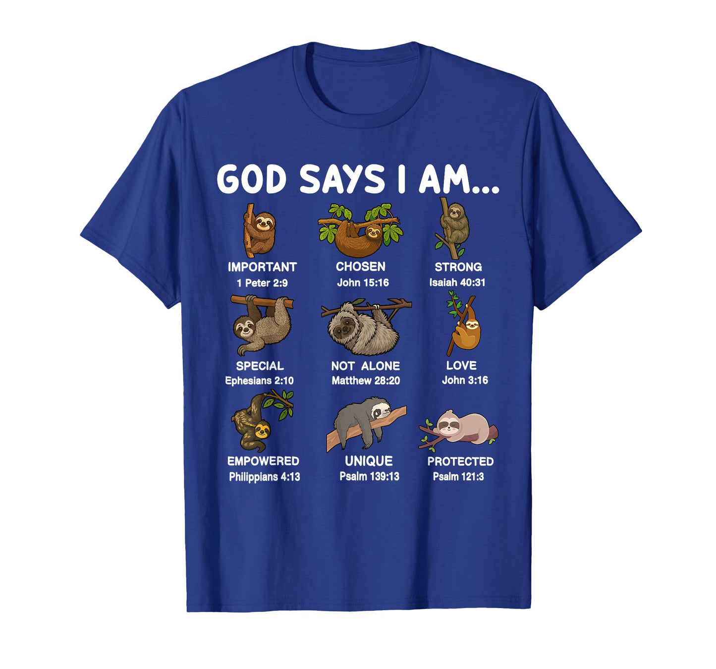 Toddler Boys Sloth-Shirt God Say I Am Christian Son Brother T-Shirt