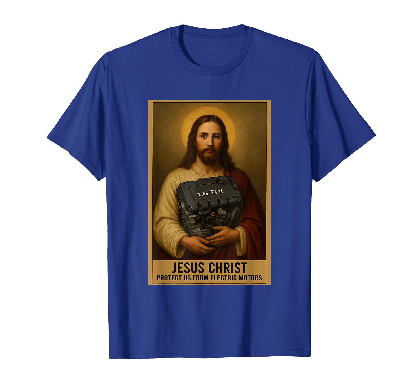 Jesus Christ Protect Us from Electric Motors T-Shirt