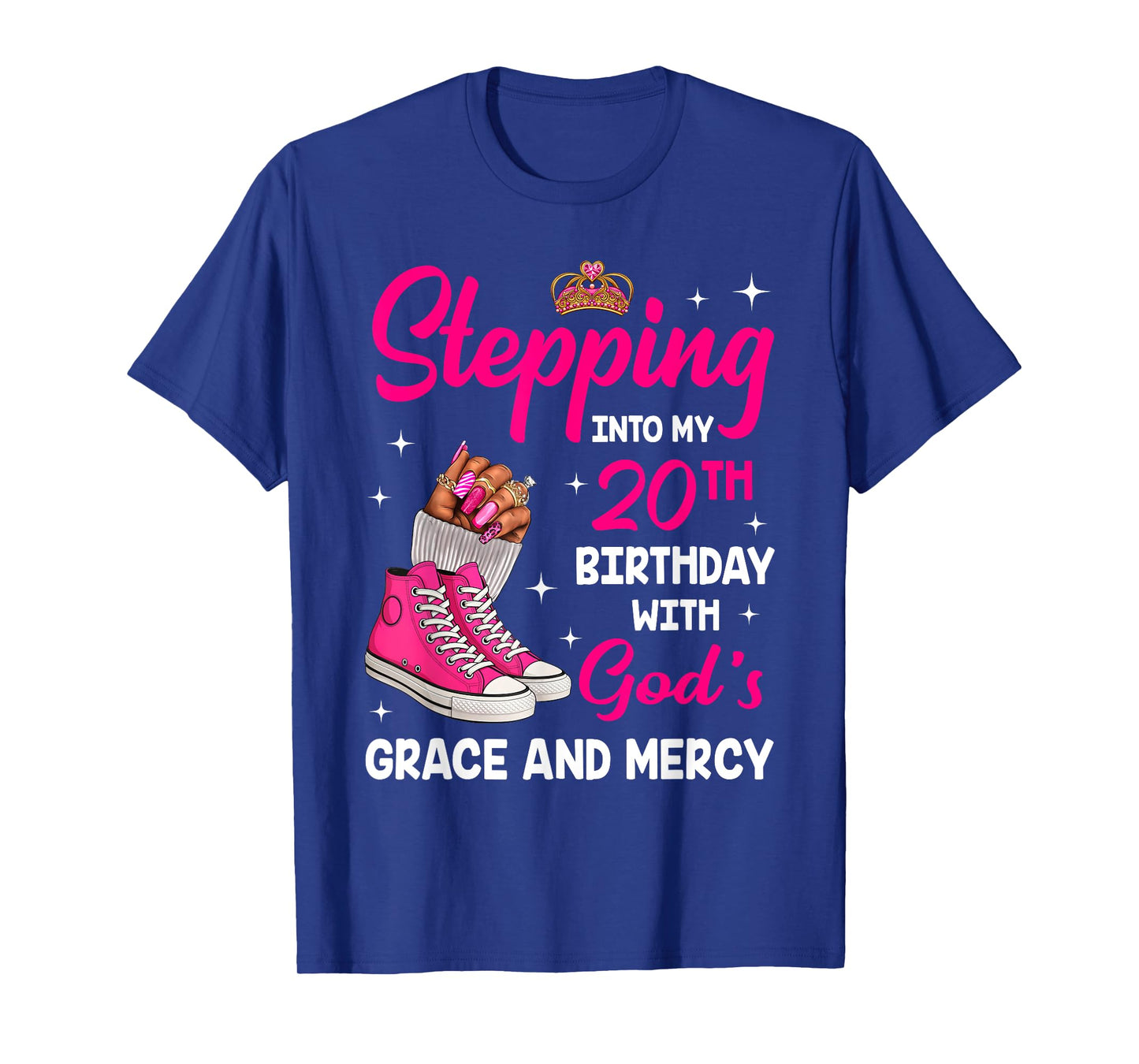 Stepping Into My 20th Birthday Afro Woman Melanin Queen T-Shirt