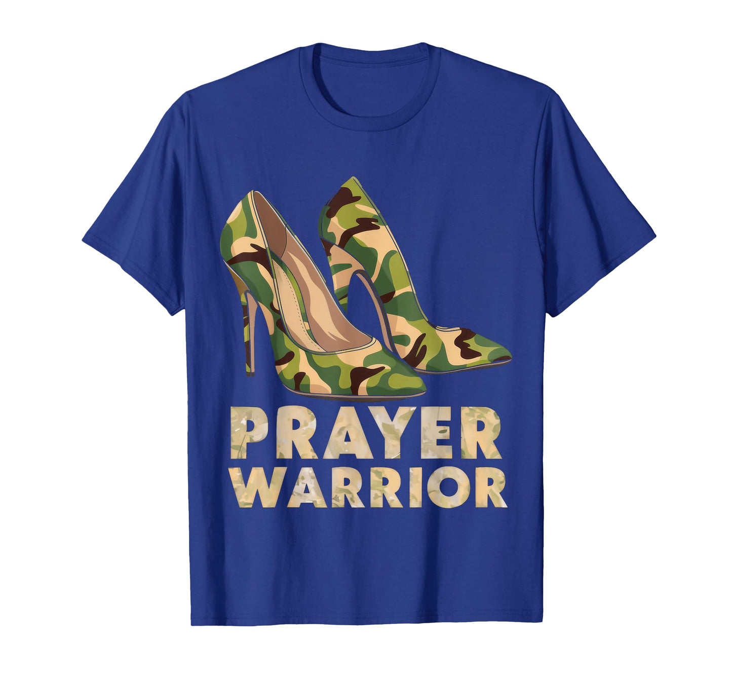 Faith in God Christian Prayer Warrior Camo Heels Jesus T-Shirt