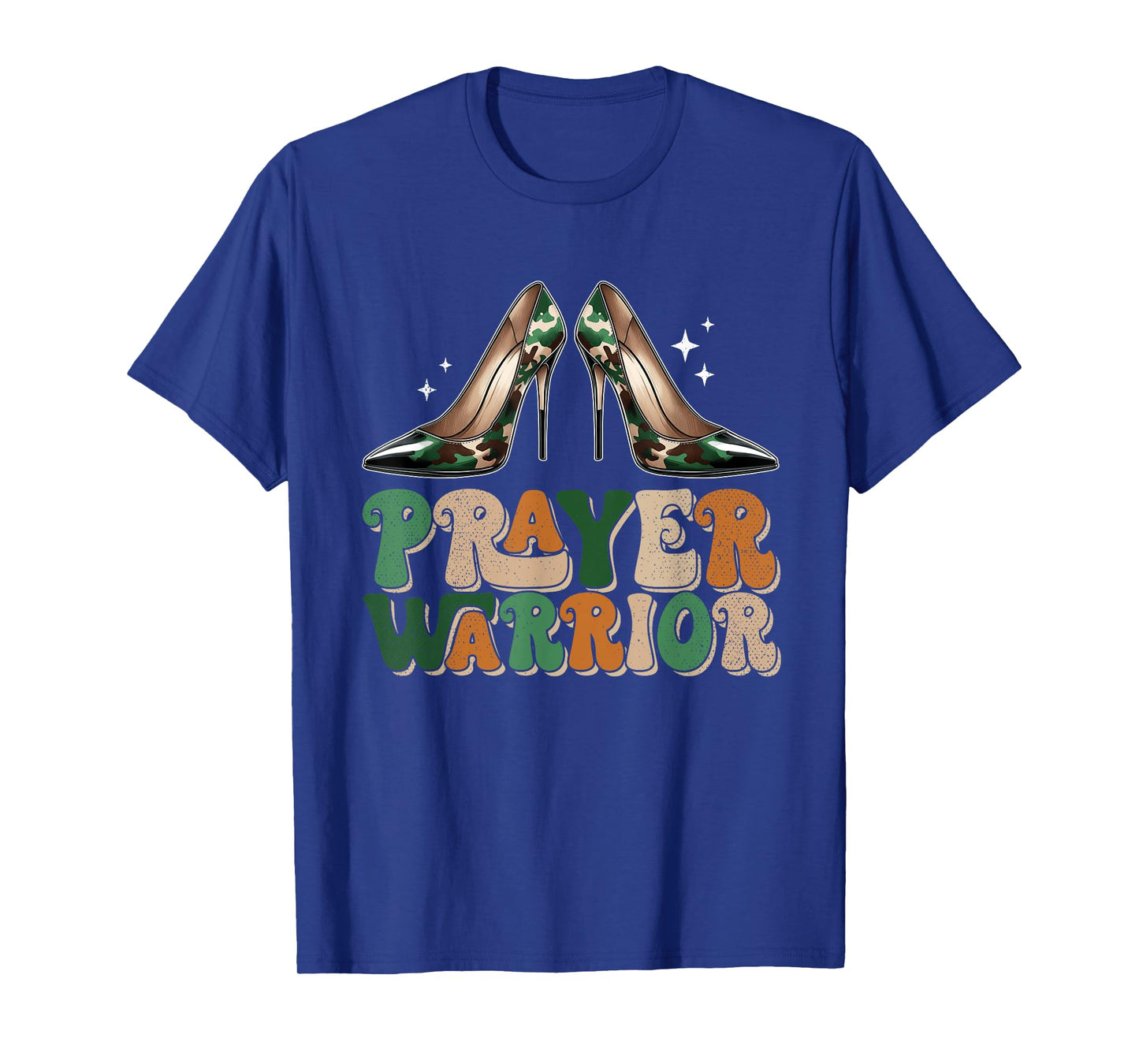 Camo Heels Prayer Warrior Faith God Christian Women T-Shirt