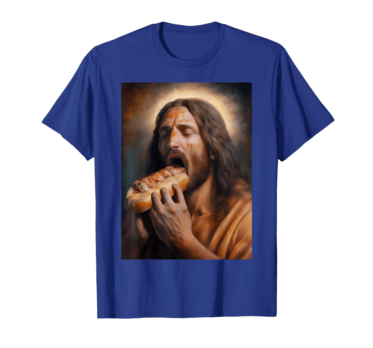 Funny Jesus Loves Hot Dogs Art Design T-Shirt
