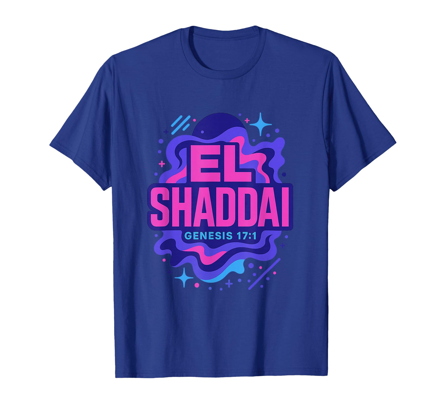 El Shaddai Genesis 17:1 Layered Text Christian T-Shirt