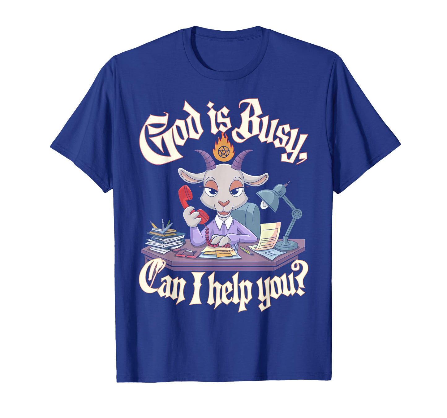 Satanic Goat Office Demon Occult Funny Sarcastic T-Shirt