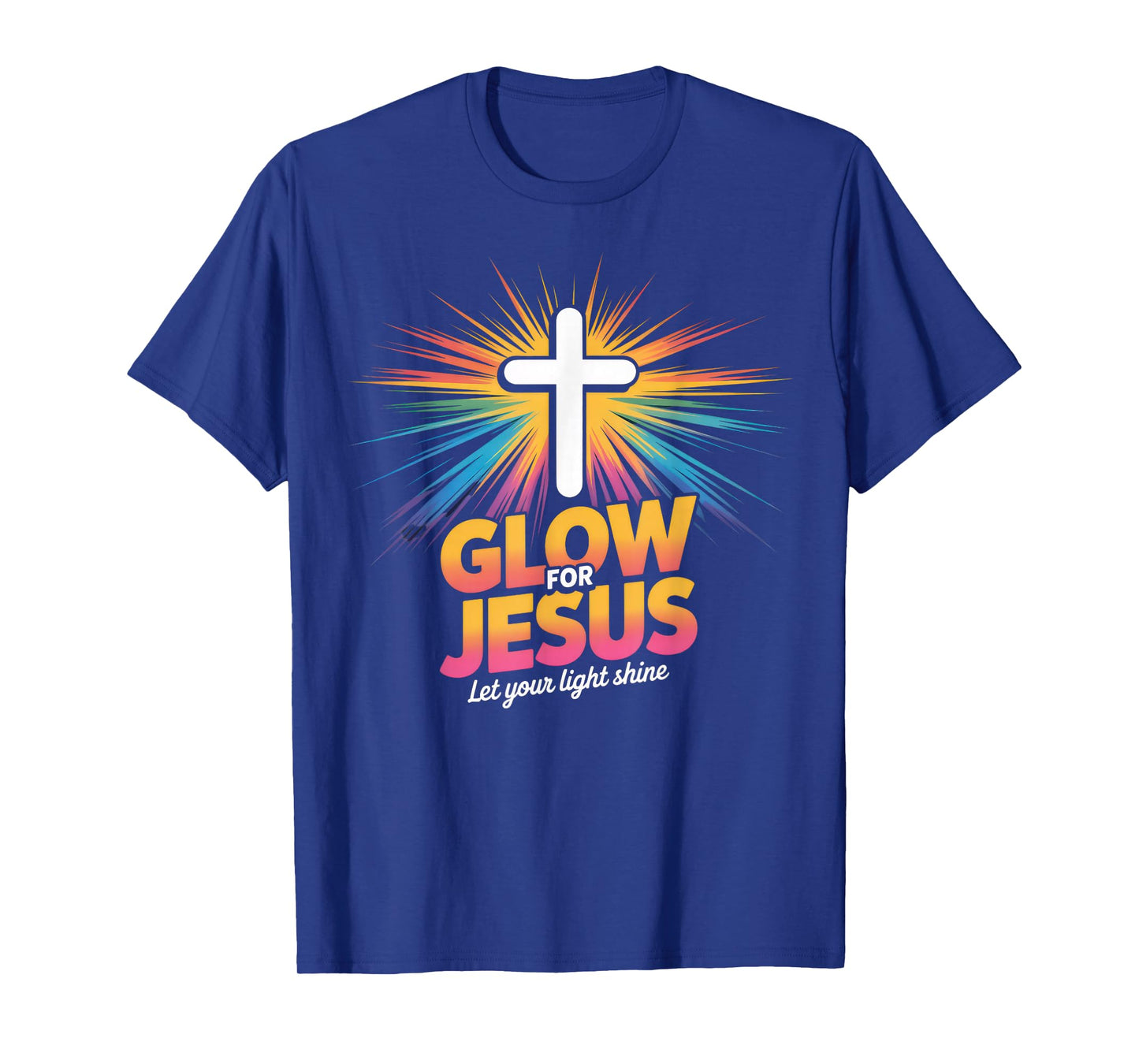 Christian Glow for Jesus Let Your Light Shine Faith Cross T-Shirt