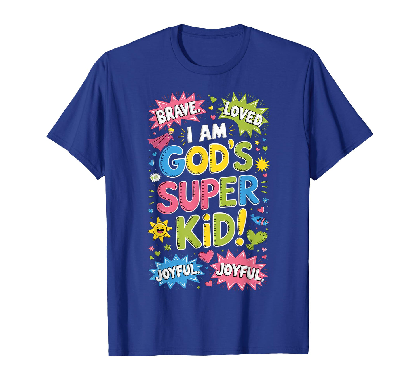 Brave Loved God’s Super Kid Christian Faith Affirmation T-Shirt