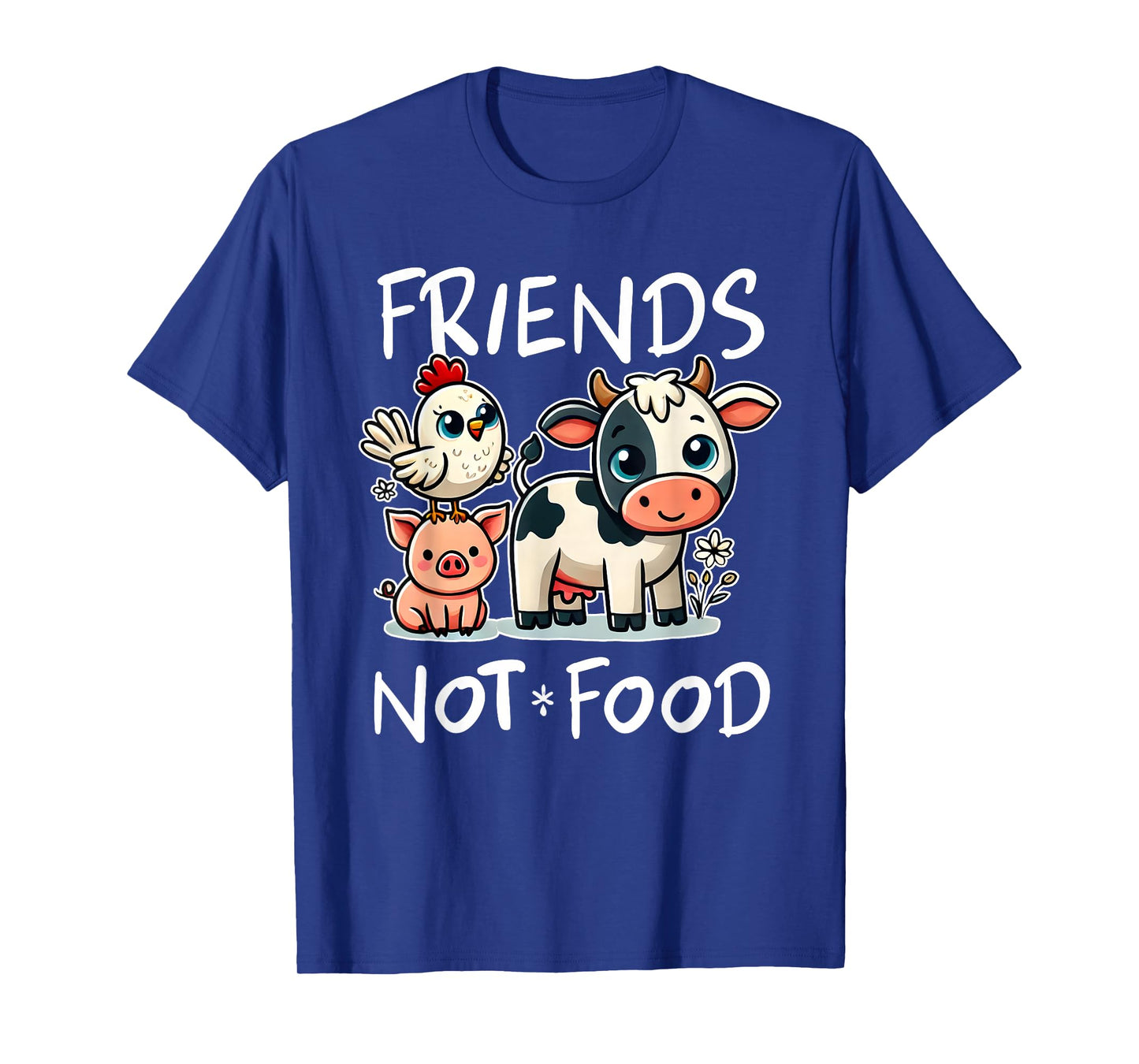 Friends Not Food Funny Vegan Vegetarian Cute Animals Gift T-Shirt