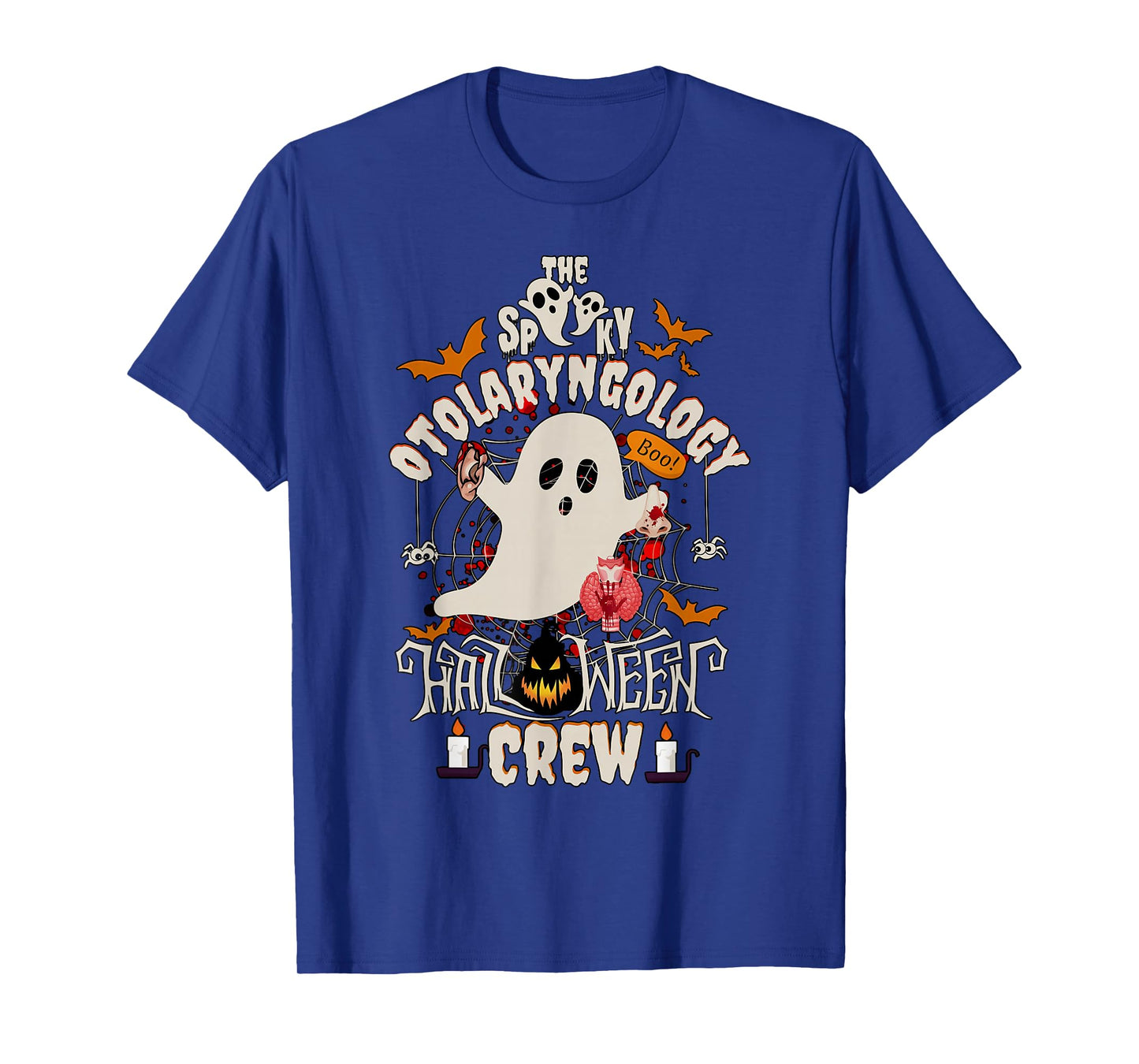 Spooky Otolaryngology Halloween Crew Ear Nose Throat Nurse T-Shirt