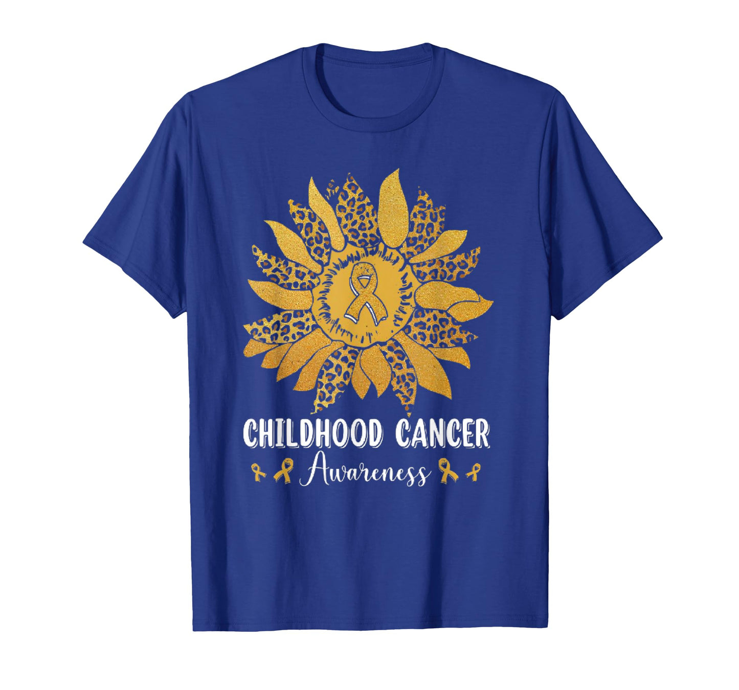 Gold Ribbon Childhood Cancer Awareness Girls Kids Women T-Shirt