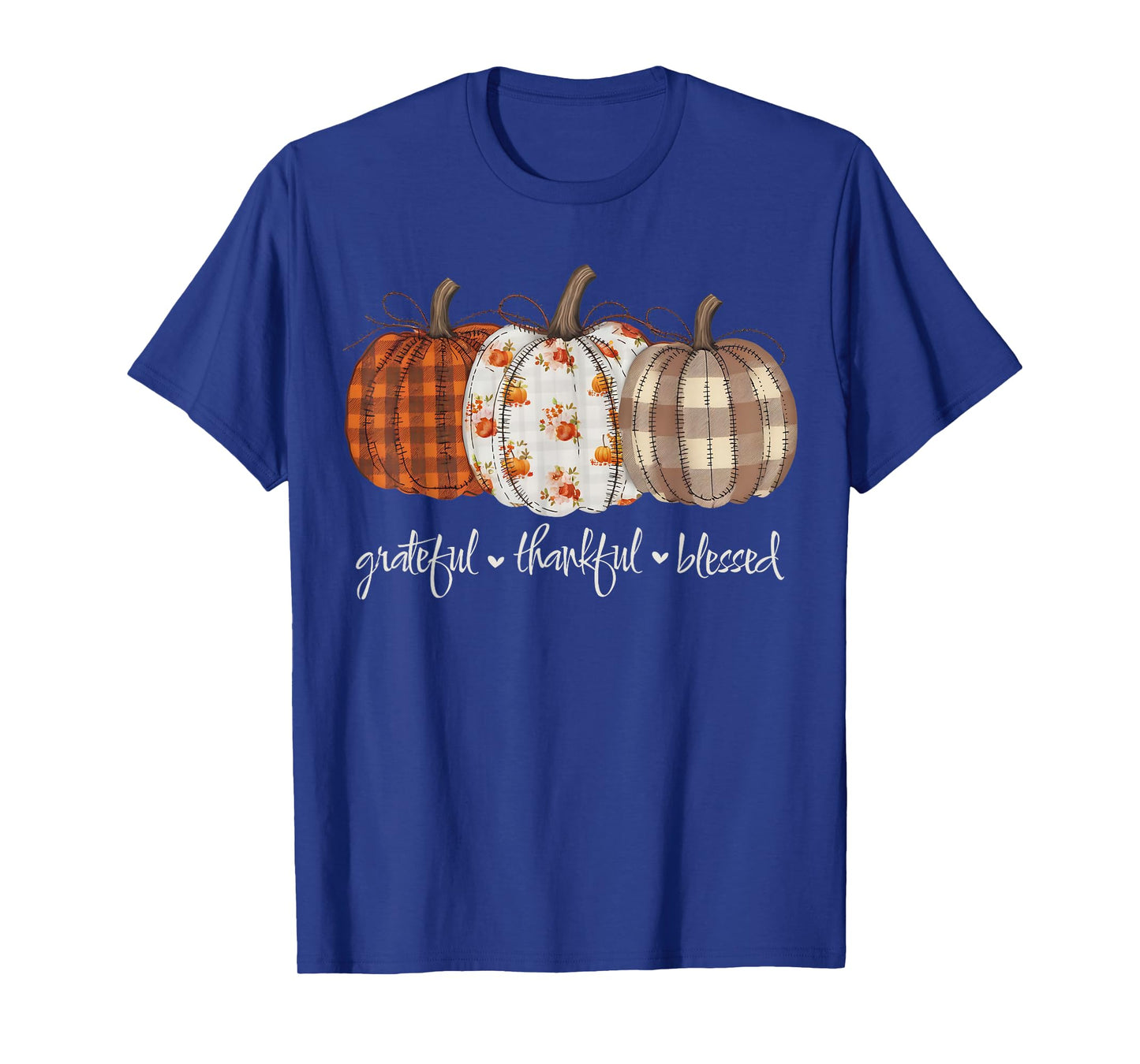Grateful Thankful Blessed Retro Pumpkin Fall Thanksgiving T-Shirt