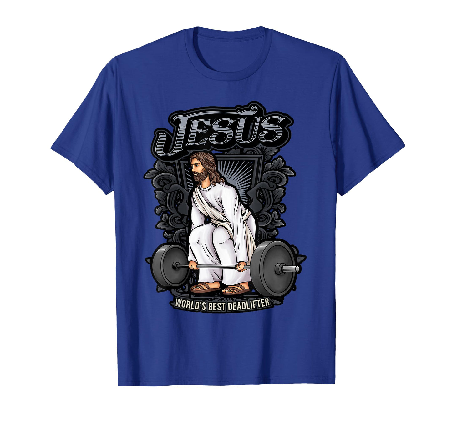 Christian Gifts by Alexis Mae Funny Jesus Weight Lifting Graphic Christian Pun Gym Gag T-Shirt