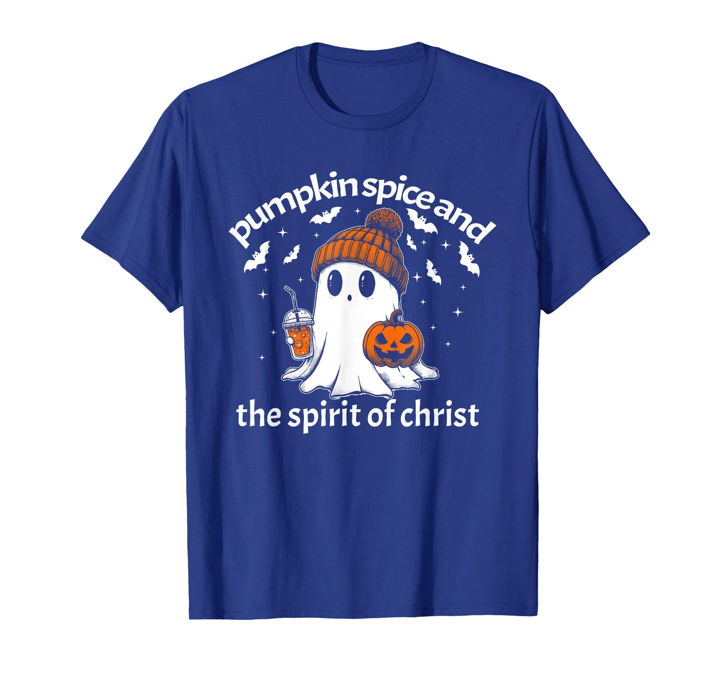 Pumpkin Spice and The Spirit of Christ Funny Ghost Halloween T-Shirt