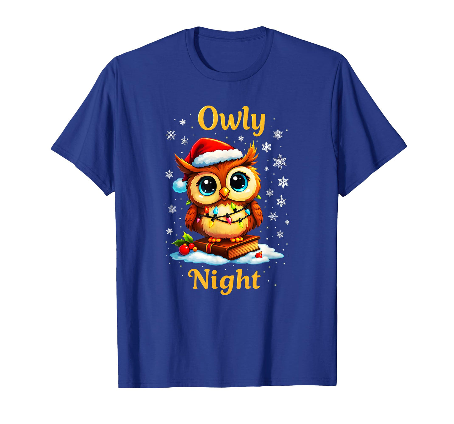 Owly Night Christmas Owl Snowflakes Bible Christian Religion T-Shirt
