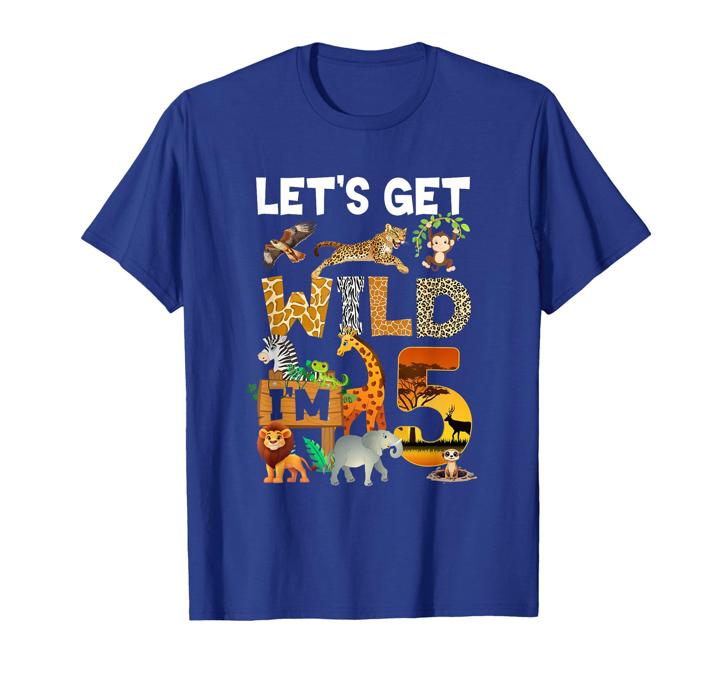 5 Year Old Zoo Birthday Safari Jungle Animal 5Th Bday T-Shirt
