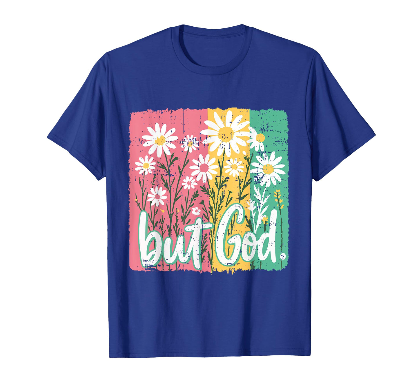 But God Pink Christian Floral Bow Teen Girls Scripture RETR T-Shirt