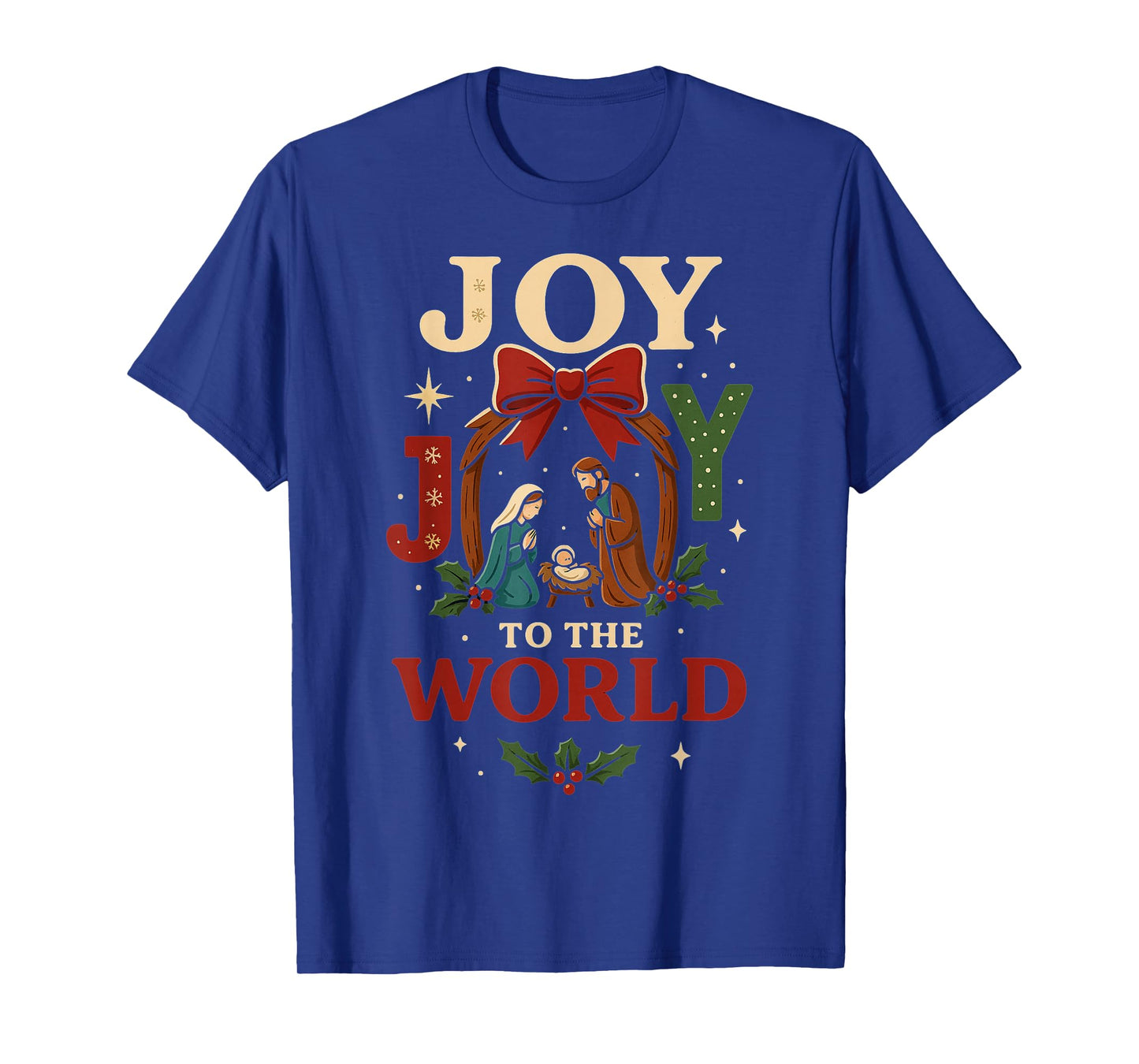 Faithful Christmas Joy to The World Nativity Scene T-Shirt