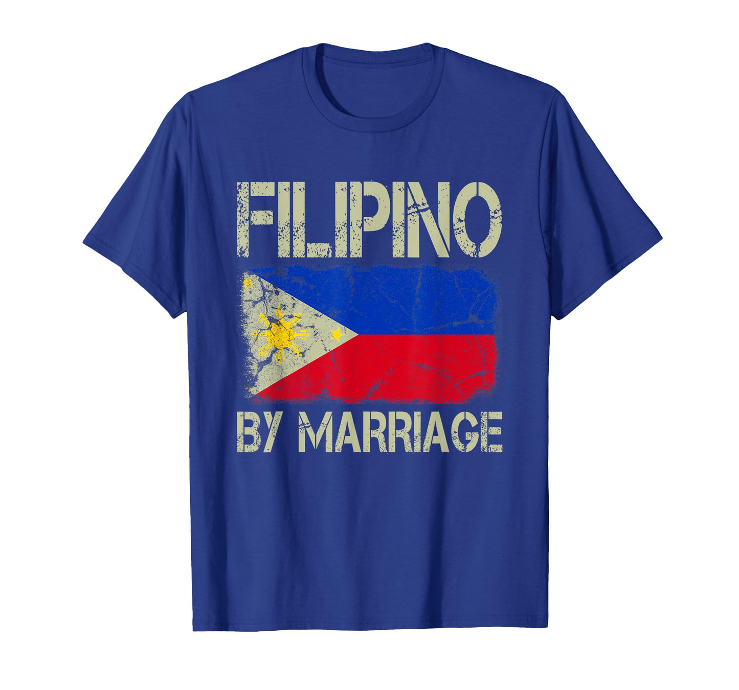 Filipino By Marriage Philippines Flag Funny Husband Wife T-Shirt