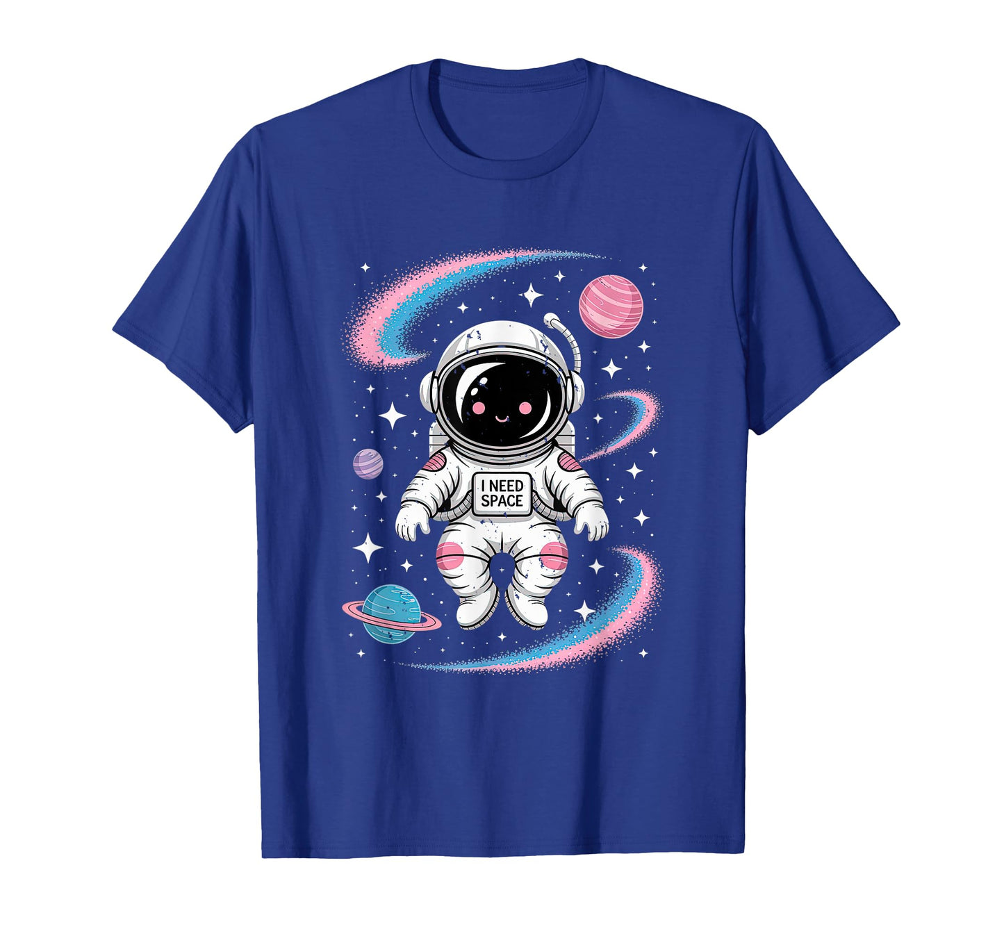 i need space cute astronaut floating with stars and planet T-Shirt