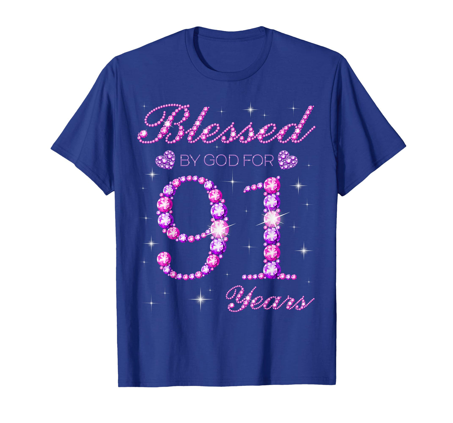 Blessed by God for 91 Years Old 91st Birthday Party T-Shirt