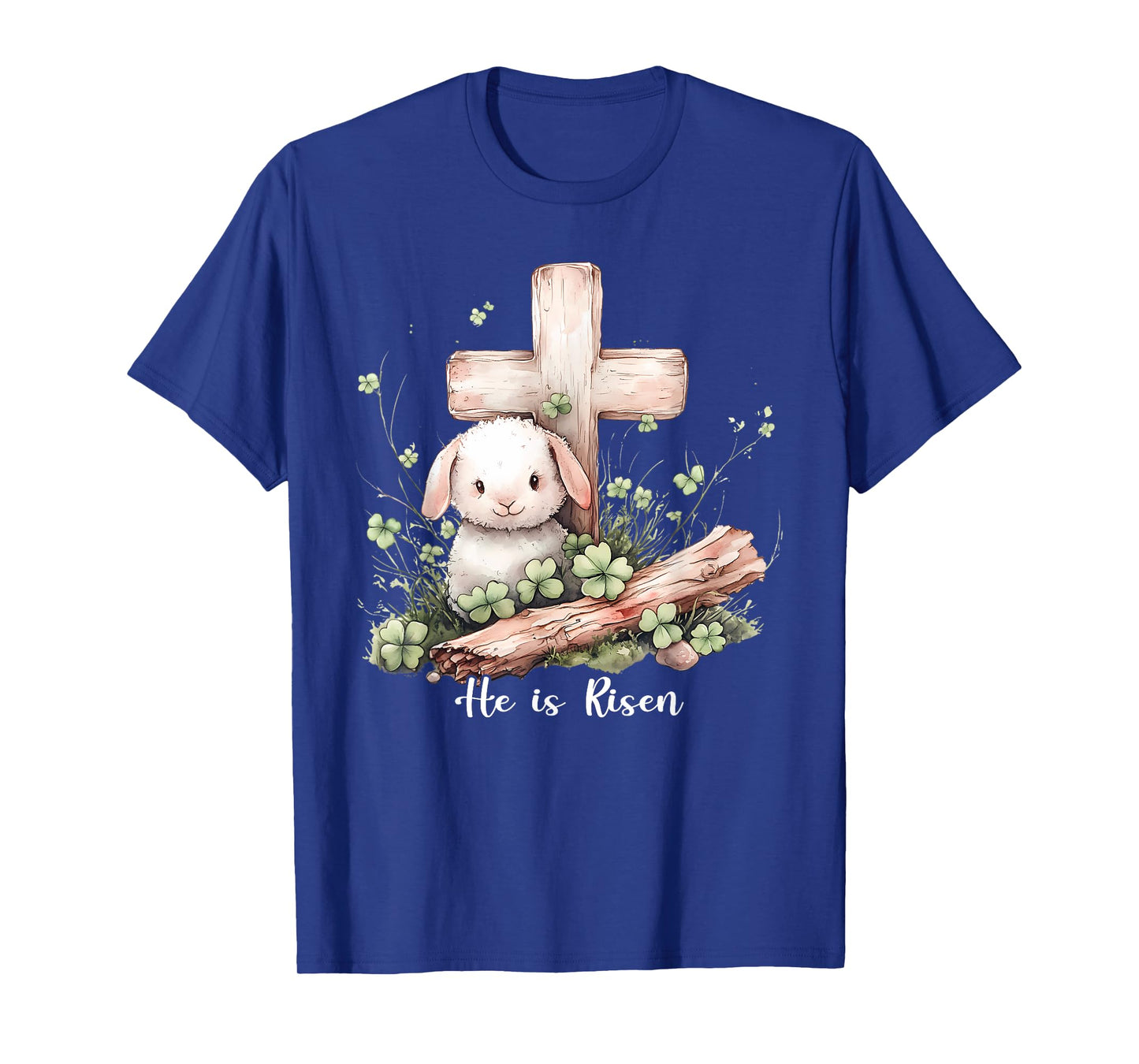 Jesus He Is Risen Cross Lamb Thorn Crown Easter T-Shirt