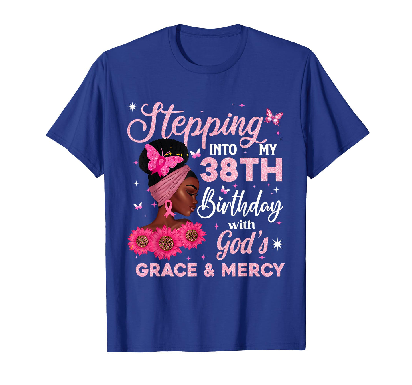 Retro 38th Bday Woman Breast Cancer Butterfly 38 Years Old T-Shirt