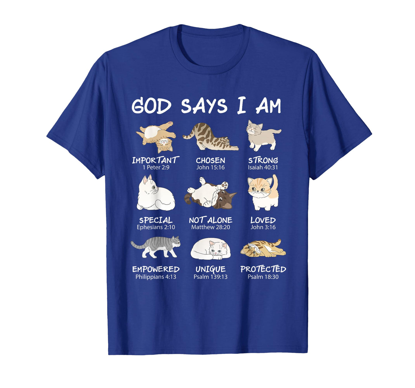 Funny Cat Girls Teens Kids God Says I Am Christian Cat Lover T-Shirt