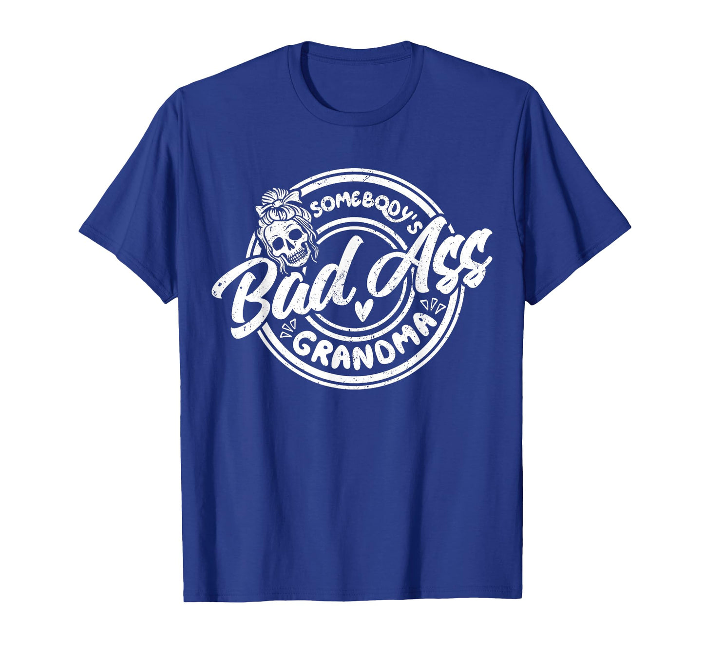 Funny Grandma Messy Bun Skeleton Somebody’s Badass Grandma T-Shirt