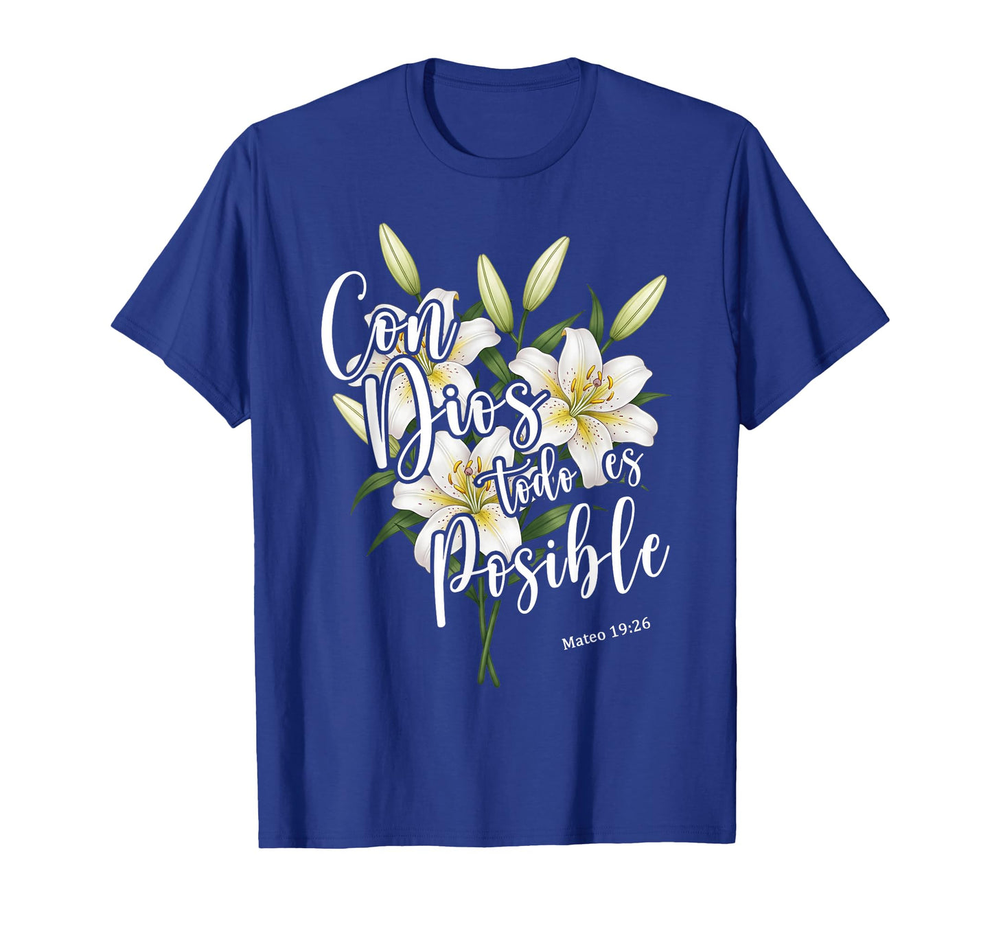 Con Dios Todo ES Posible Shirt Christian Spanish for Womens T-Shirt