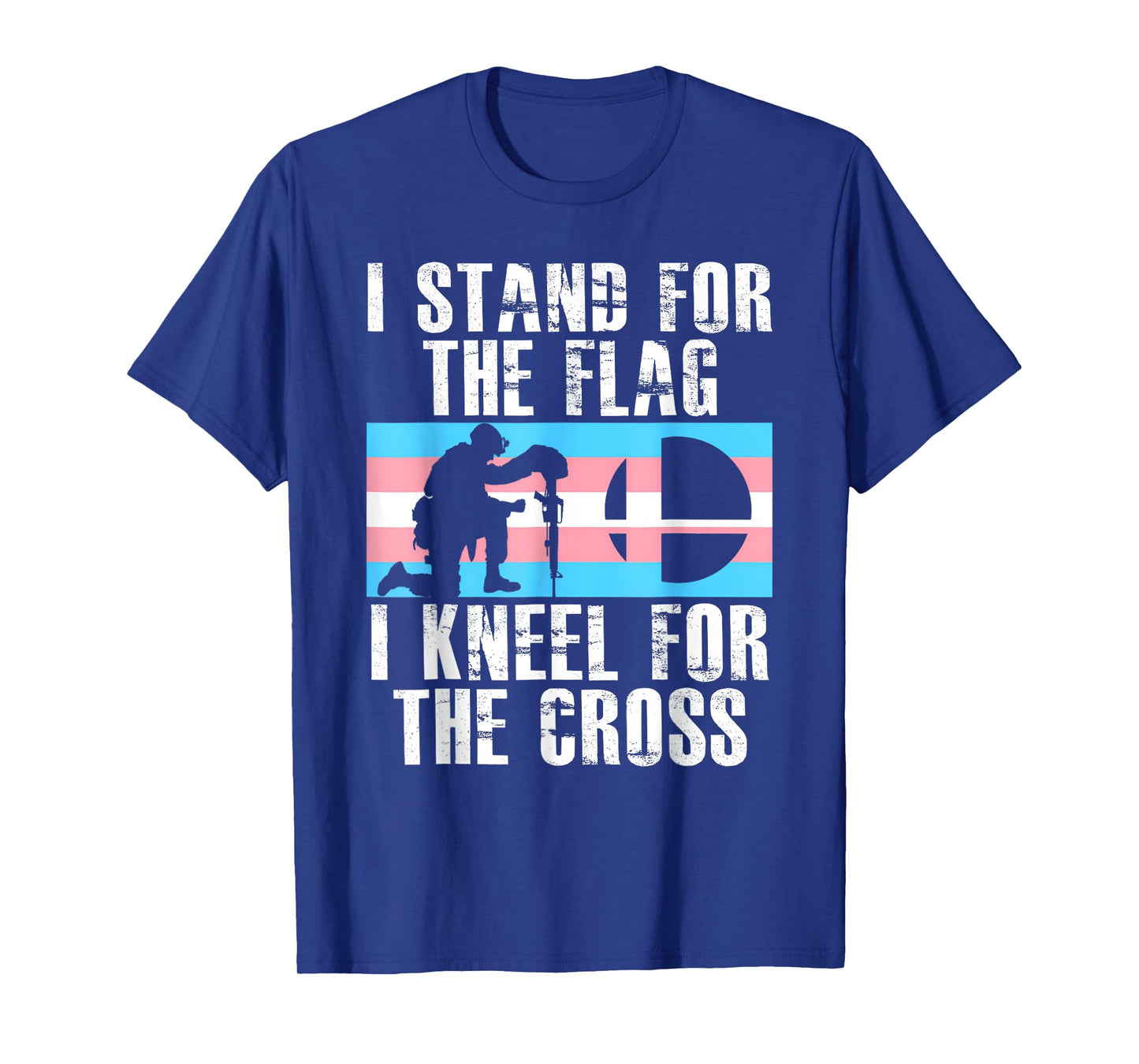 I Stand For The Flag I Kneel For The Cross Transgender Flag T-Shirt