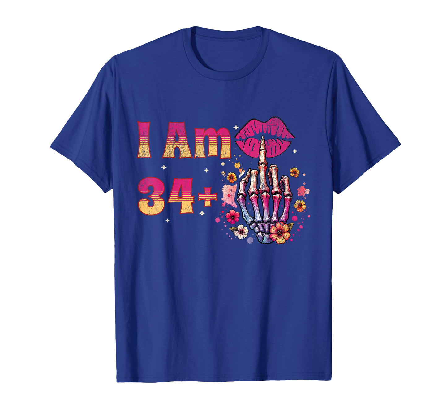 35th Birthday I Am 34 Plus 1 Middle Finger Vintage 34+1 T-Shirt
