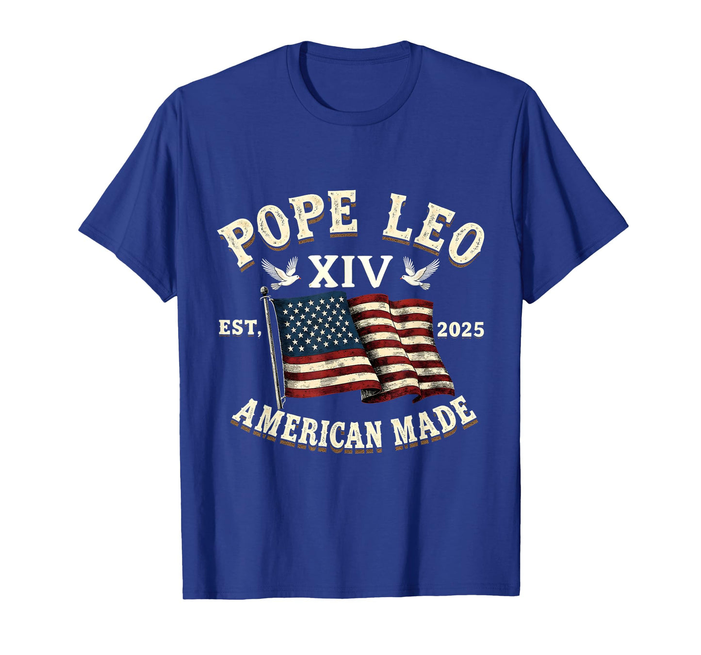 Pope Leo XIV 2025 Patriotic Flag Eagle Freedom Vintage T-Shirt