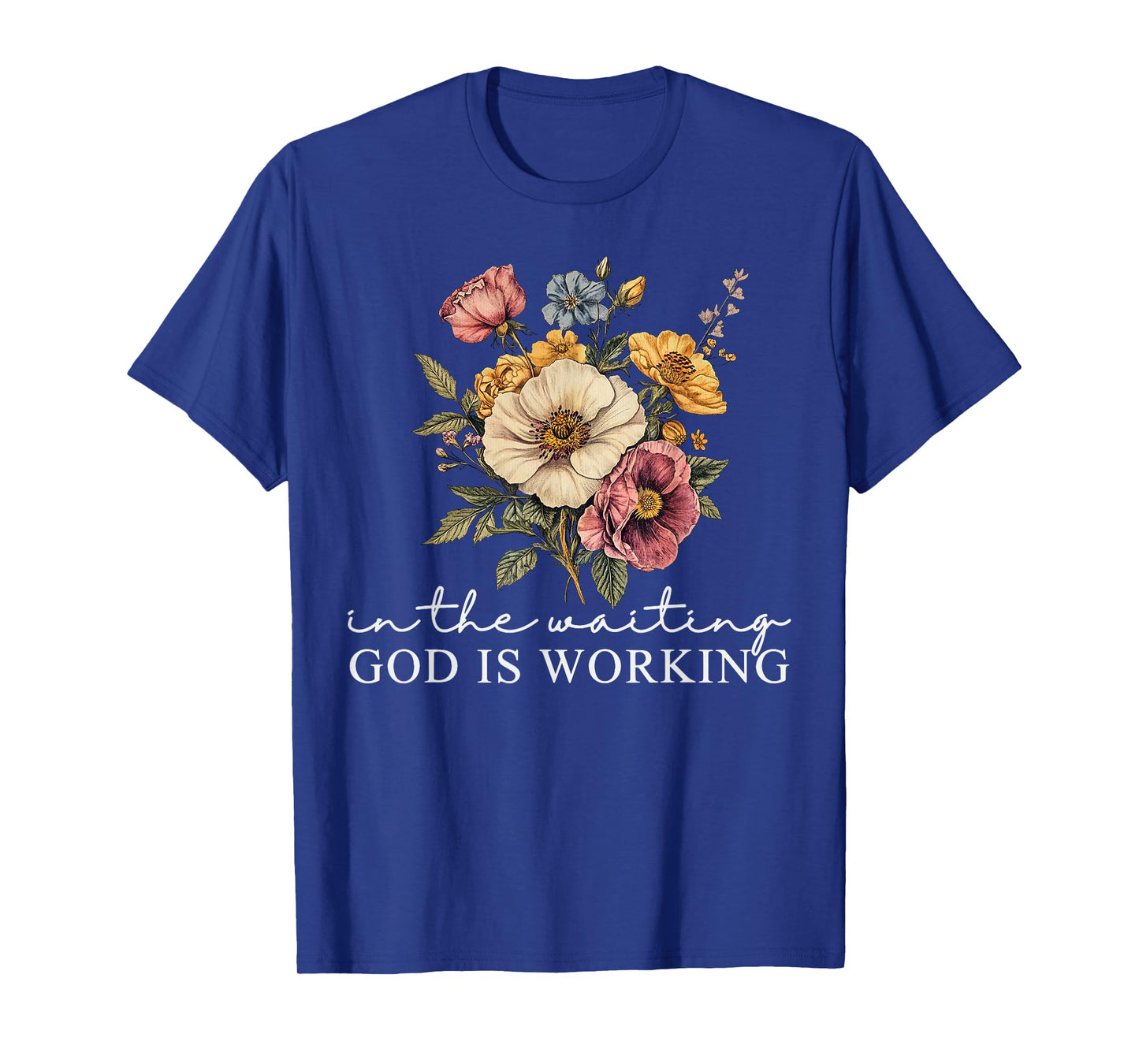 Retro In The Waiting God Is Working Faith Jesus Christian T-Shirt