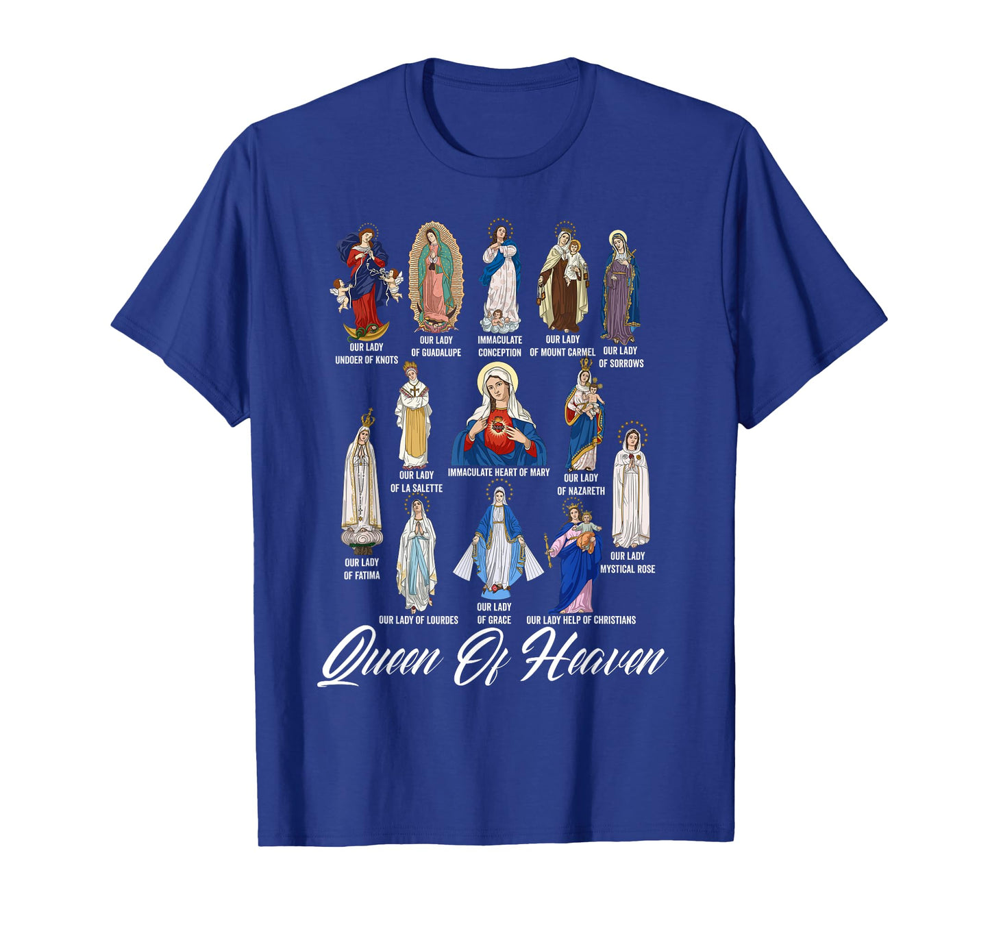 Our Lady The Blessed Mother Latin Marian Titles Catholic T-Shirt