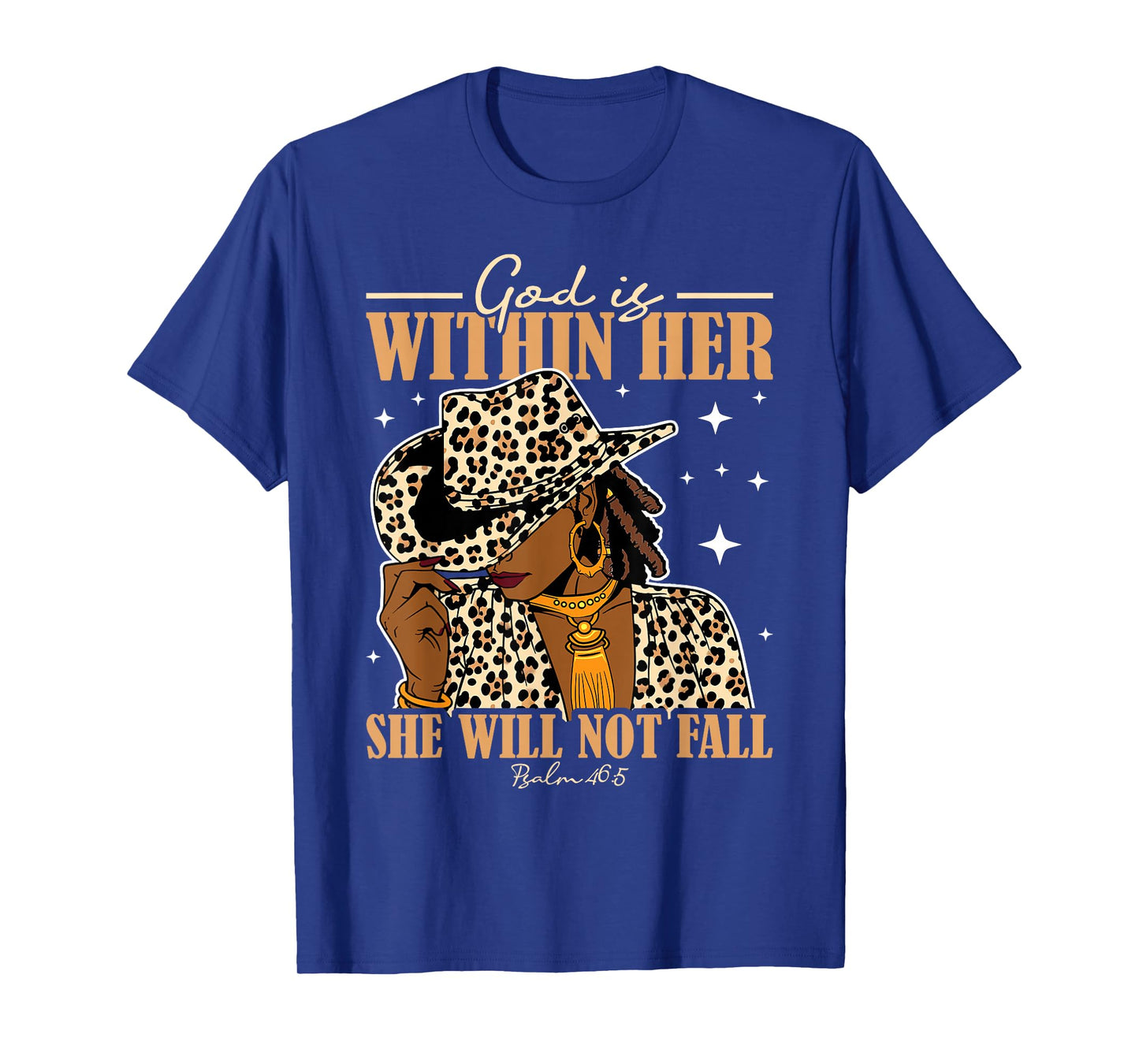 God Is Within Her She Will Not Fall Black Cowgirl Christian T-Shirt