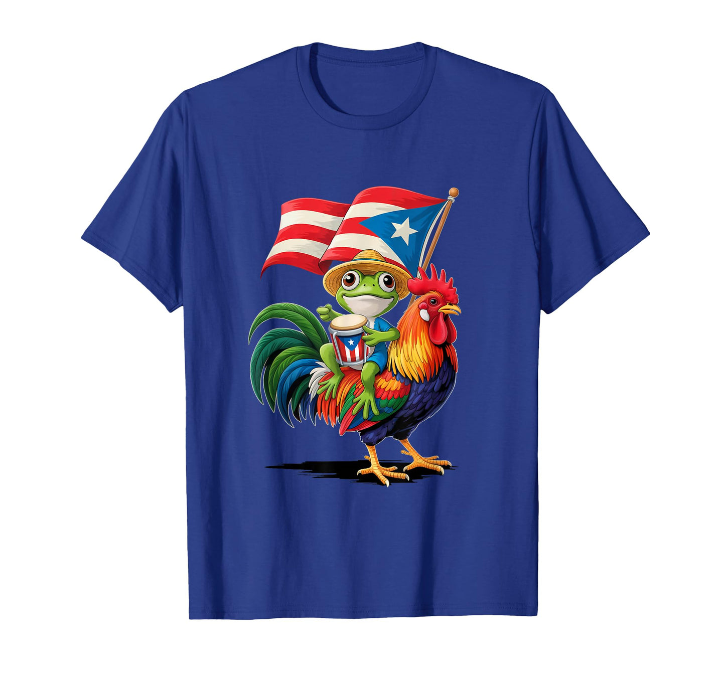 Coqui Frog Puerto Rican Flag Boricua Rooster Taino T-Shirt
