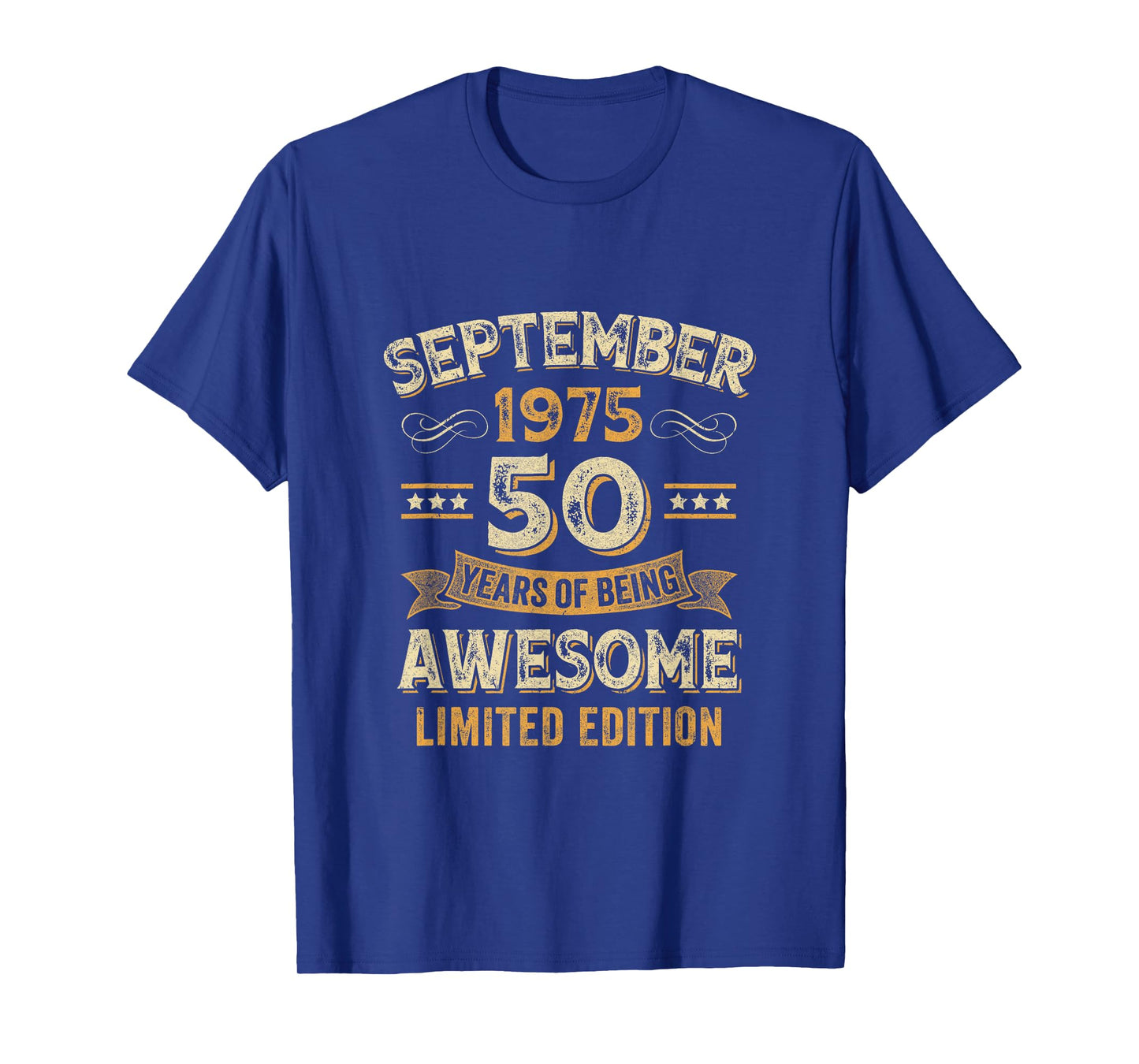 50 Years Awesome Vintage September 1975 50Th Birthday T-Shirt