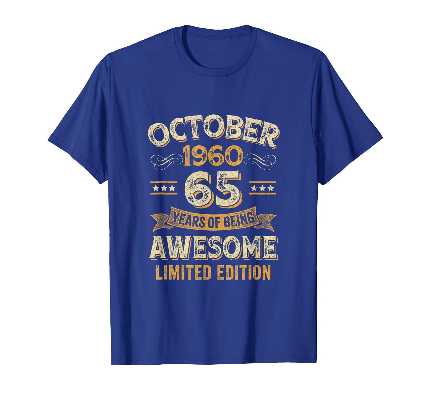65 Years Awesome Vintage October 1960 65Th Birthday T-Shirt