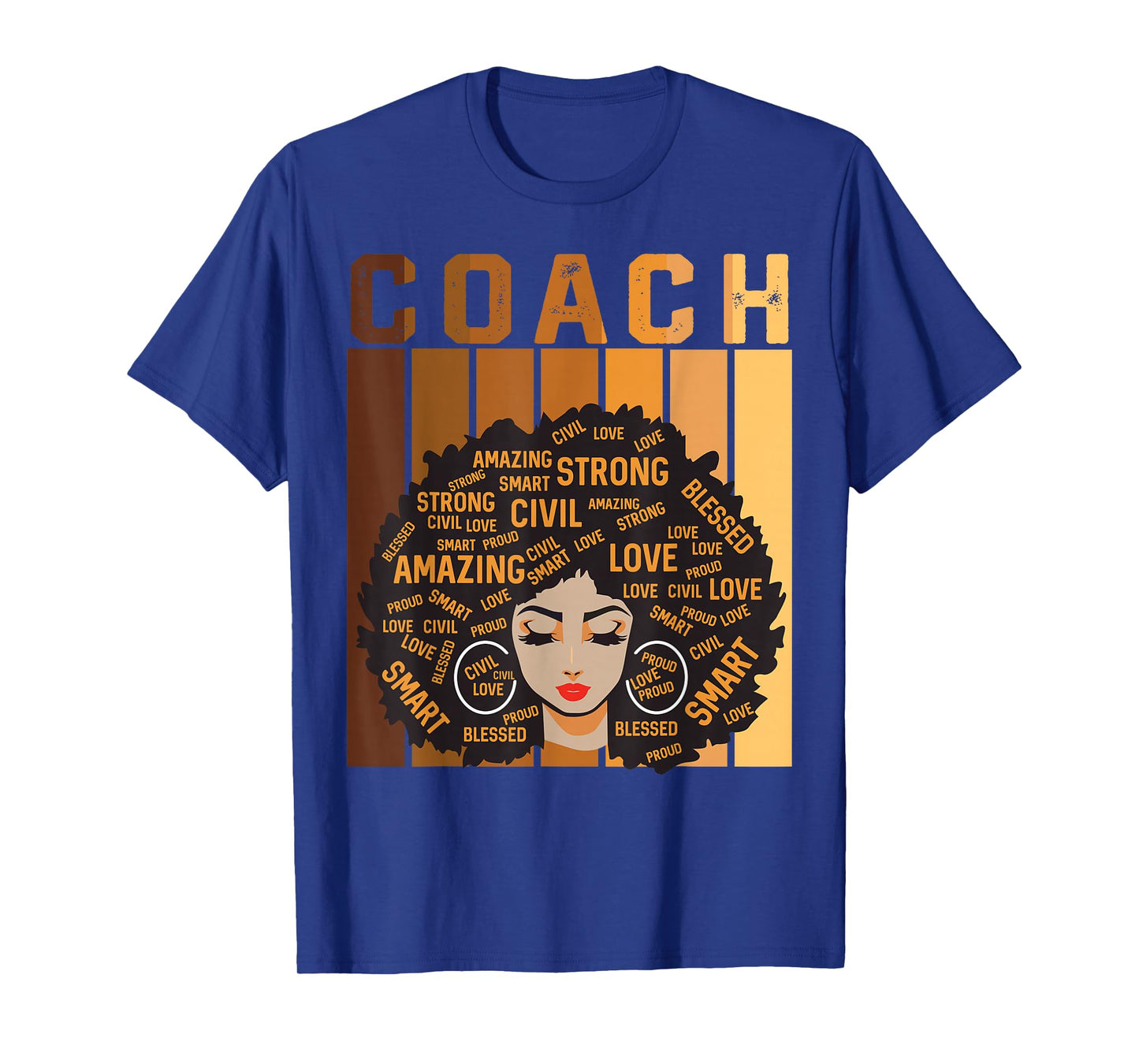 Coach Afro African American Women Black History Month T-Shirt