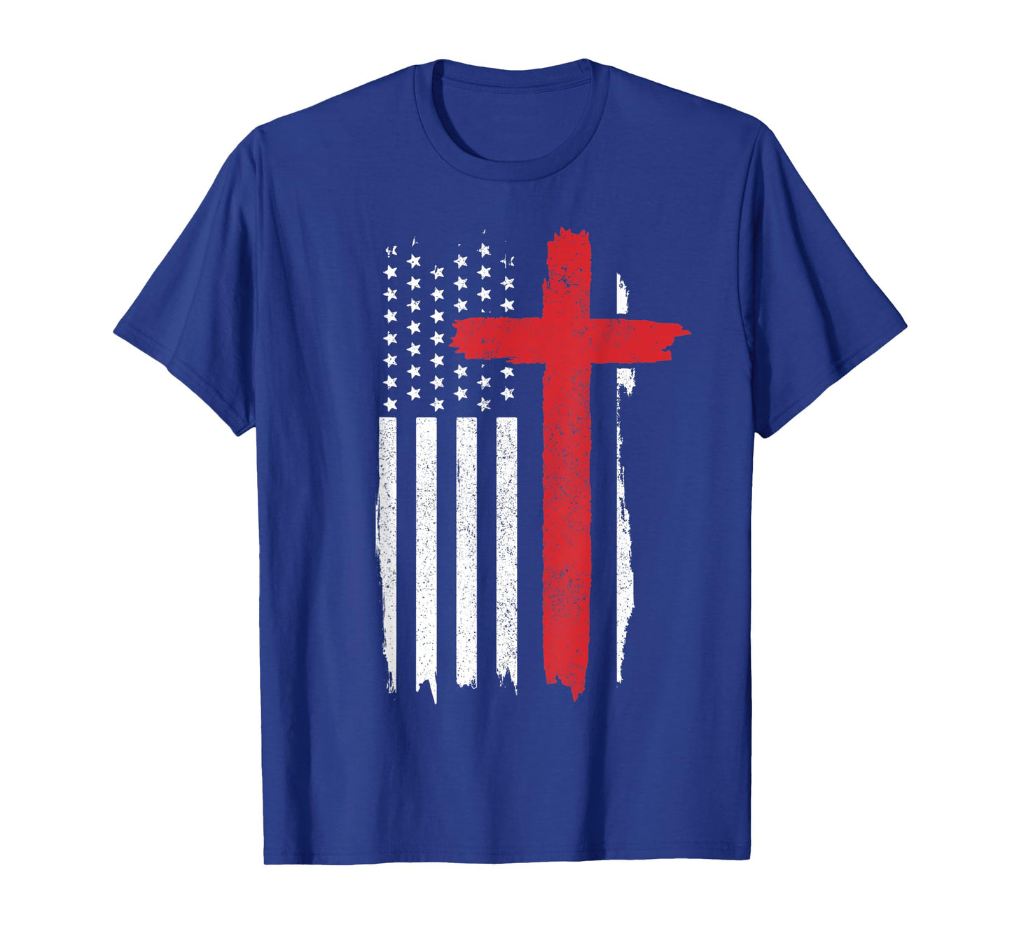 Patriotic Christian American Flag Cross Jesus Religious T-Shirt for Women Men