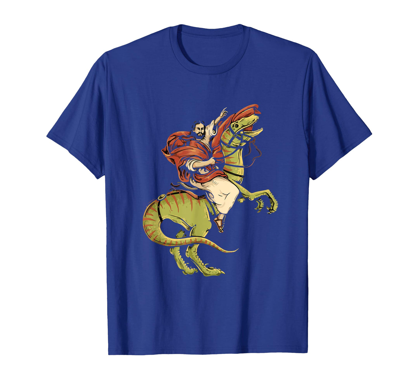 Jesus Riding Dinosaur Velociraptor funny jesus christ T-Shirt
