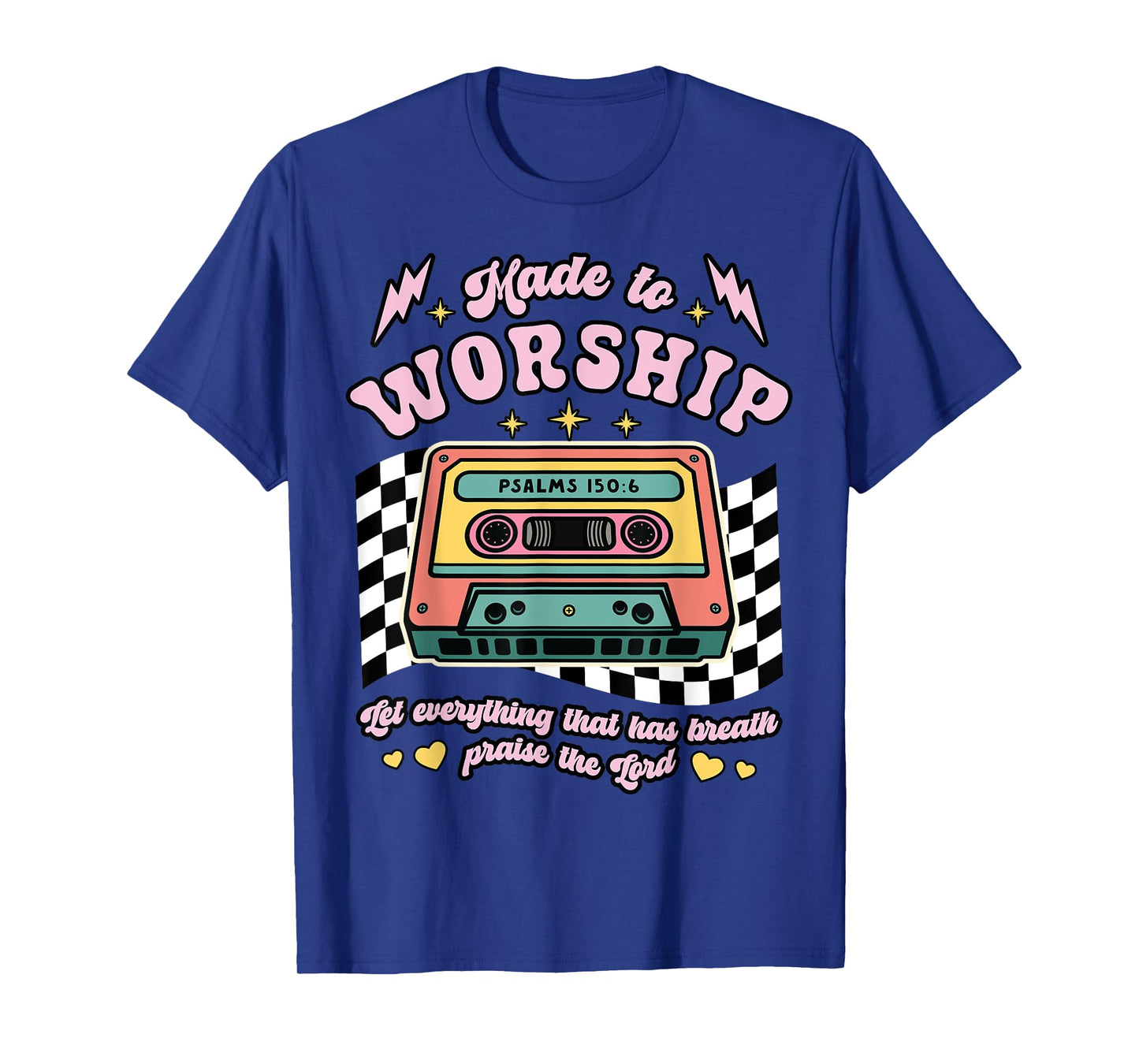 Retro Cassette Made to Worship Christian Music Bible Faith T-Shirt