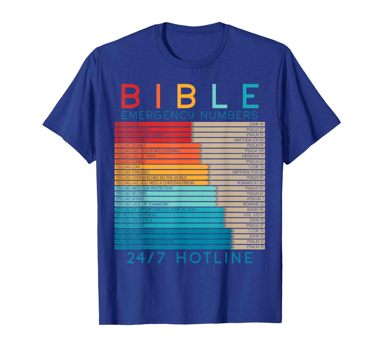 Bible Emergency Hotline Numbers Bible Verse Scripture T-Shirt