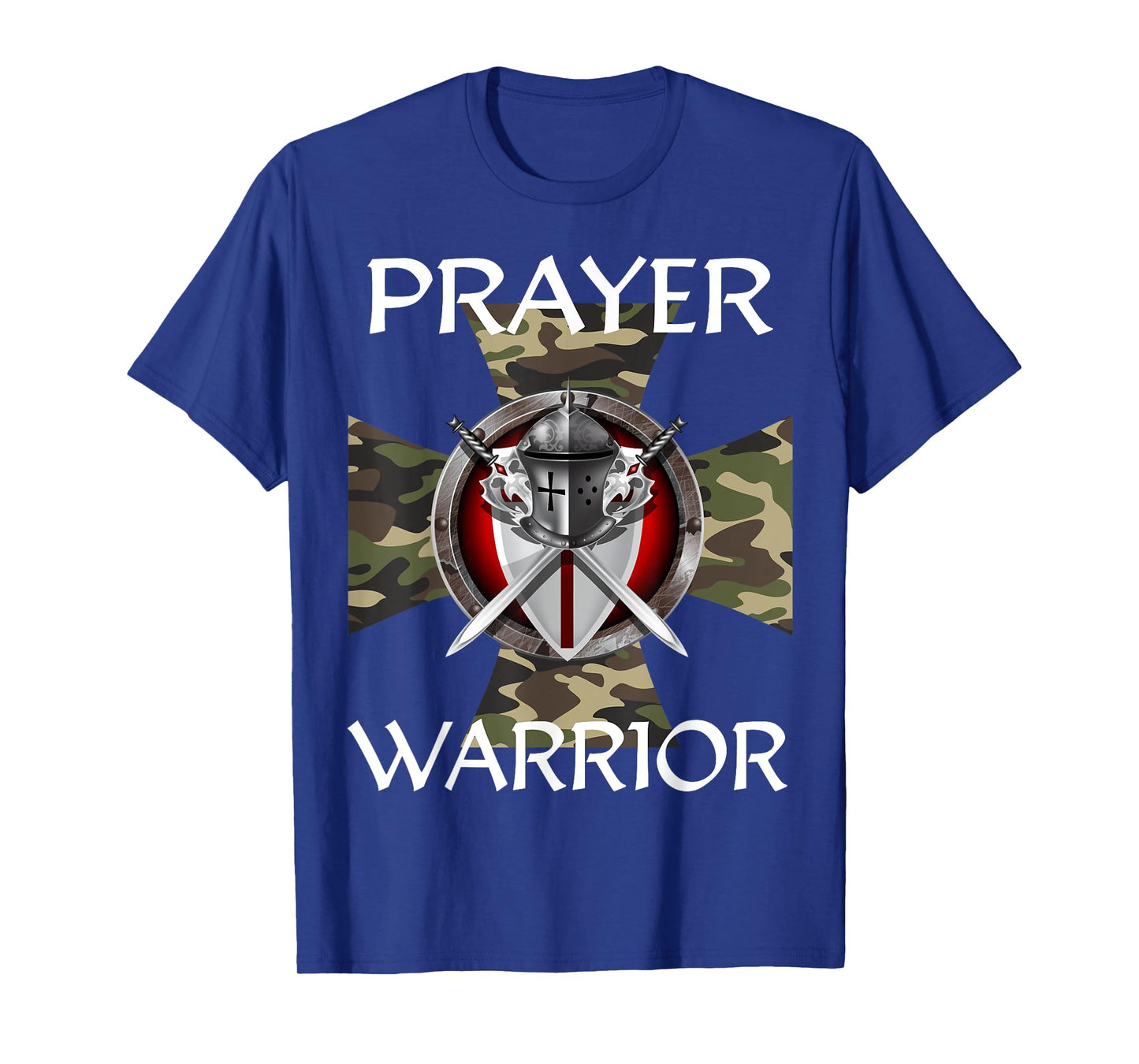 Christian Prayer Warrior Green Camo Cross Religious Messages T-Shirt