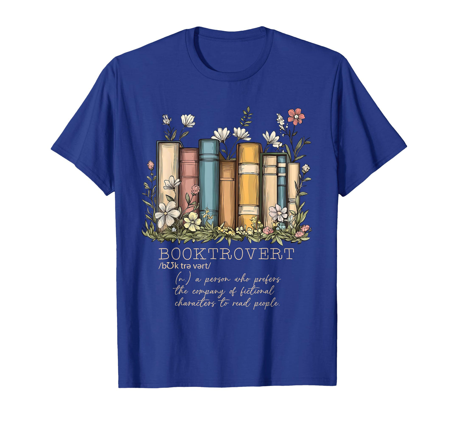 Floral Booktrovert Definition Bookworm Reading Book Lovers T-Shirt
