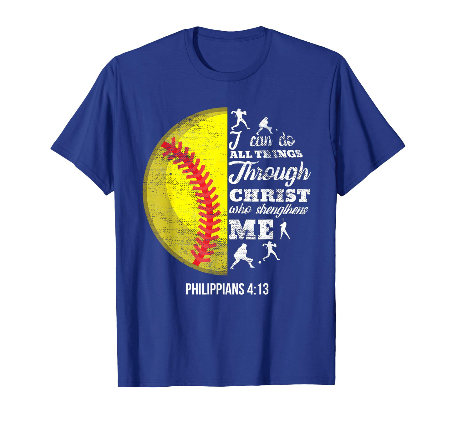 Philippians 4:13 Christian Softball Funny Bible Verse Gift T-Shirt