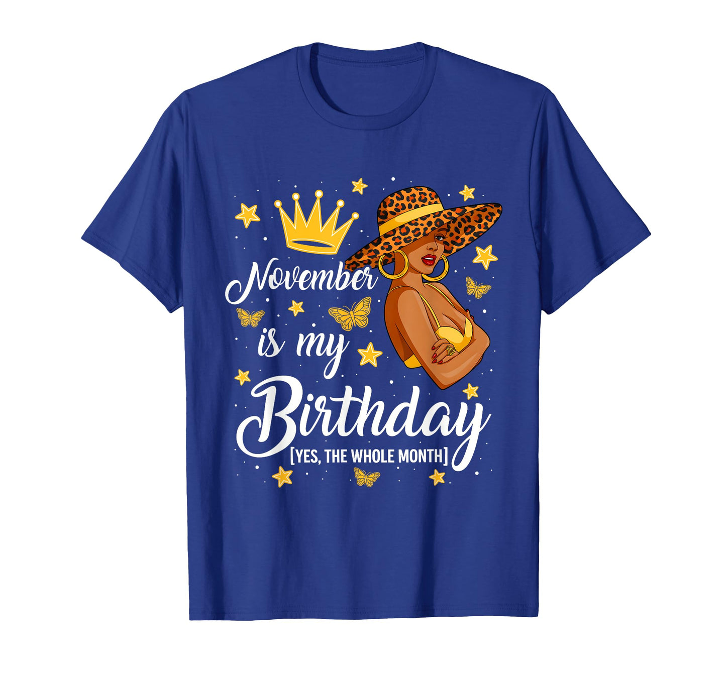 November is My Birthday African American Woman Queen T-Shirt