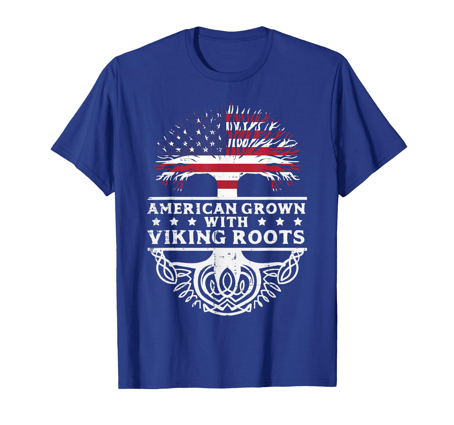 American Grown With Viking Roots US Flag Tree Men Women Kids T-Shirt