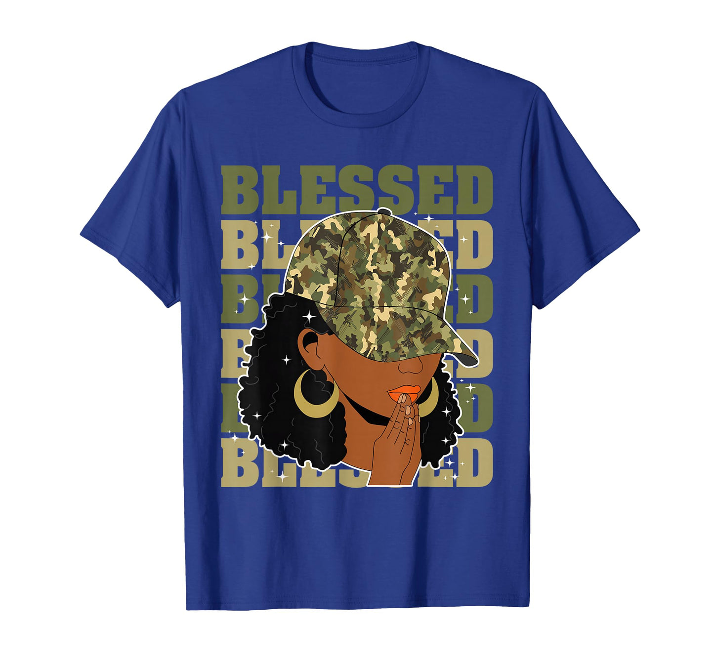 Blessed Black Woman Afro African American Christian Saying T-Shirt