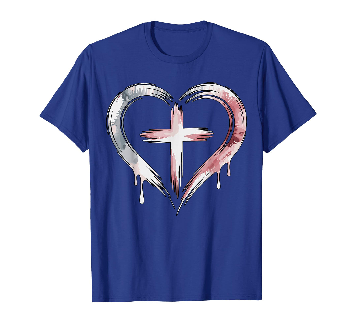 Heart Cross Christian Faith Love T-Shirt