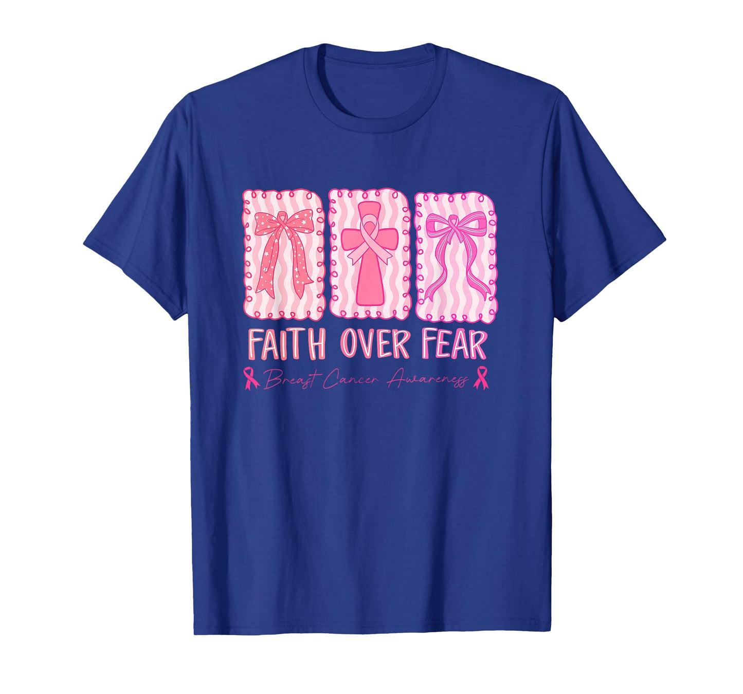 Faith Over Fear Breast Cancer Awareness Christian Religious T-Shirt